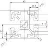 BSB 40 x 40L 2N180 alumiiniprofiili