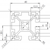 BSB 40 x 40L 2N90 alumiiniprofiili
